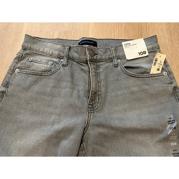 Women’s Aeropostale Low Rise Baggy Light Grey Wash Size 10 R - Picture 3 of 6